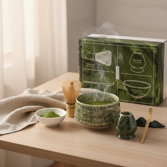 Set matcha giapponese con ciotola e frusta