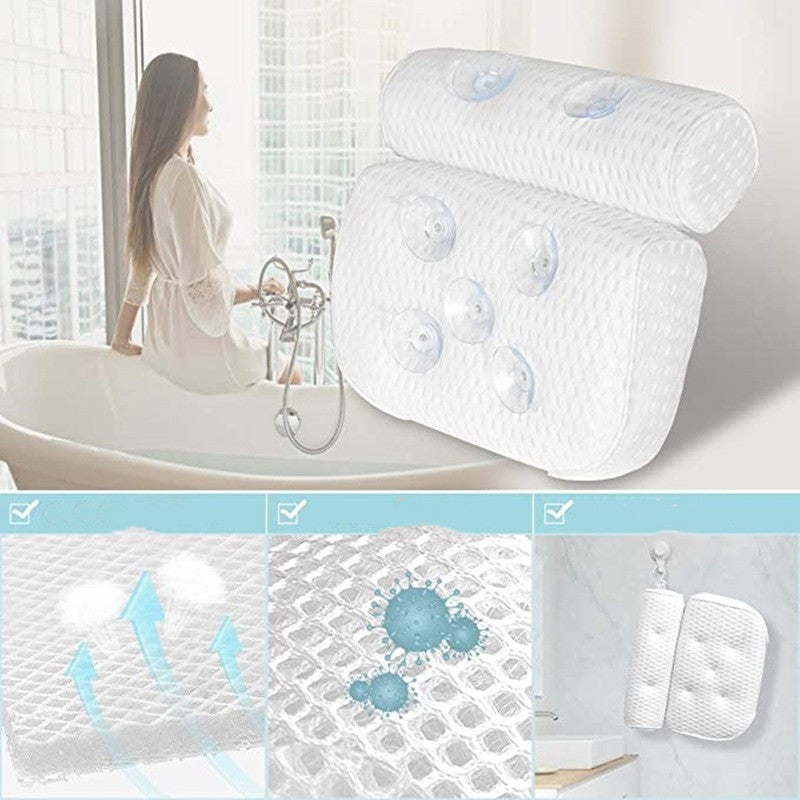 Cuscino da bagno per sostenere collo e testa
