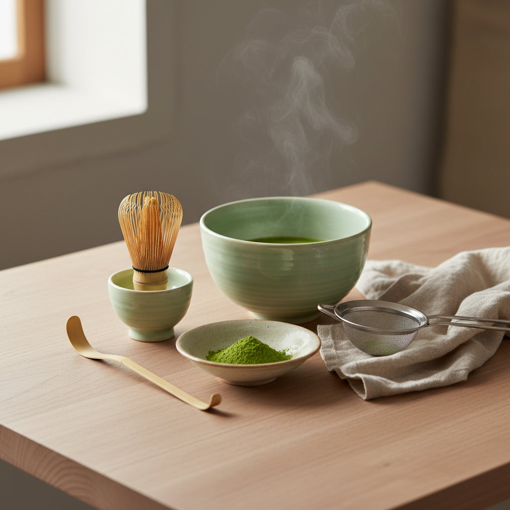 Preparazione del matcha con il set giapponese Yurari