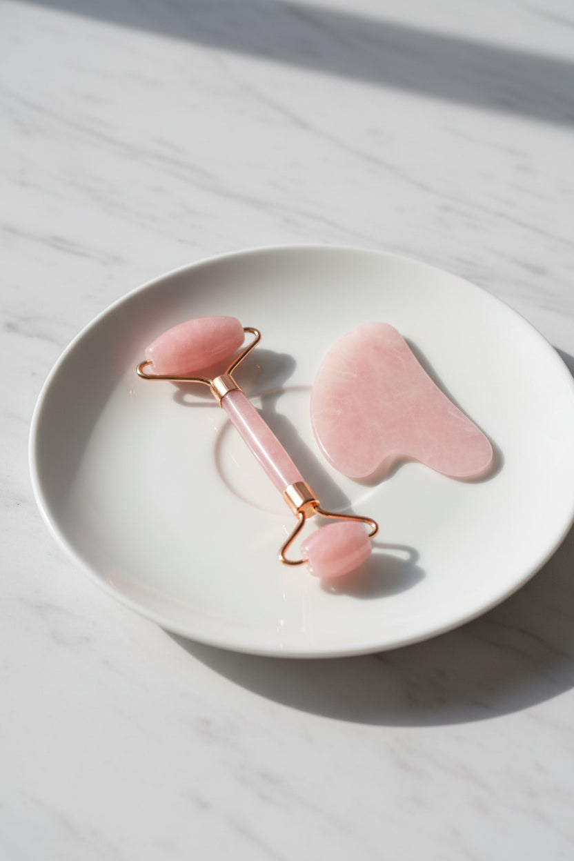 Gua sha e rullo viso Yurari per la skincare